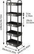 5-Tier Laiensia Multifunction Utility Rolling Cart, Plastic & Metal Storage Organizer, Black, Lockable Wheels, Modern