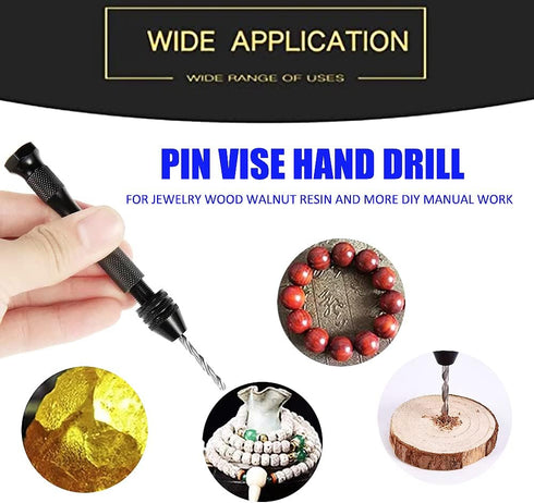 Pin Vise Hand Drill with 20 PCS Micro Twist Drill Bits Set, Manual Drill Bits for Jewelry Making and Hobby