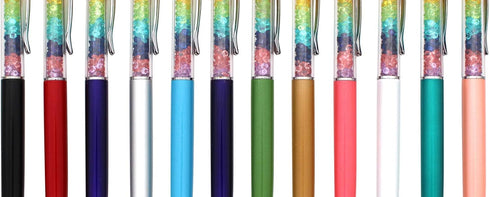 Gullor 2 in 1 Bling Diamond Retractable Ballpoint Pen with Screen Touch Pen for Tablets and Phones, 12 Pack