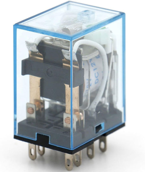 Baomain General Purpose Power Relay MY2NJ DC 12V Coil with LED Indicator, 8 pin terminal