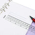 JKJF 4 Pcs Plastic Page Marker Snap-in Bookmark Ruler for A5 Size 6-Hole Notebook Filler - Clear & Black