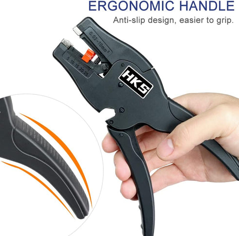 HKS Automatic Wire Stripper Tool - 2 in 1 for 32-7 AWG Wire Stripping & Cutting, Length Range 0.25-1 inch