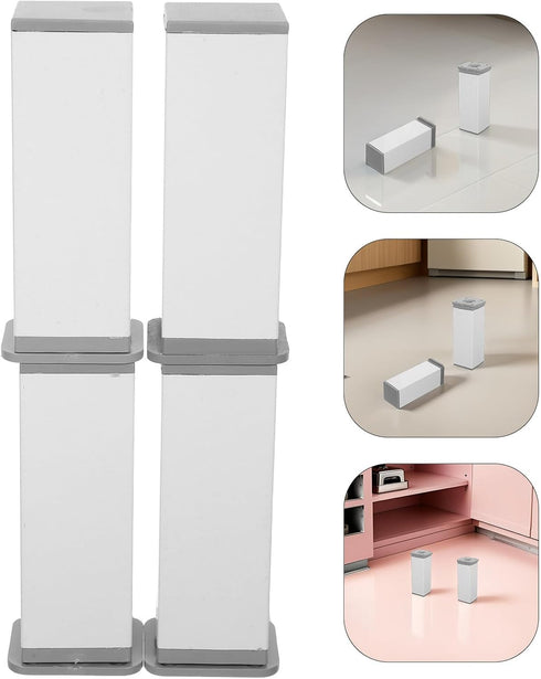 4pcs 12cm WOONEKY Adjustable Cabinet Feet Furniture Legs Metal Support Legs for Sofa Tv Stand Dresser Bed Couch Height