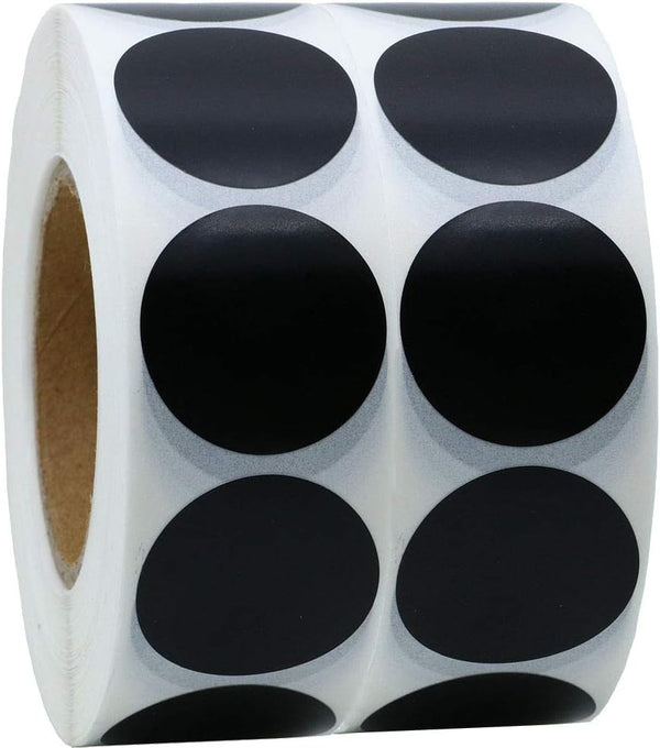 SMARSTICKER 1 Inch Round Blank Black Shooting Target Pasters - 1,000 Permanent Color Coding Circle Dot Labels