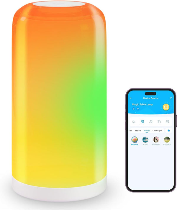 DAYBETTER BGRIC Smart Bedside Lamps, Touch Lamps for Nightstand, Compatible with Alexa