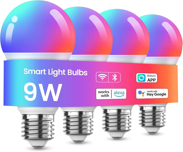 Meliya LED Smart Light Bulbs, Color Changing Dimmable & Timing Smart WiFi