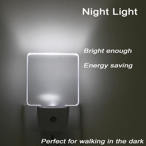 2 Pack LED Night Light with Dusk to Dawn Sensor - Cool White Illumination