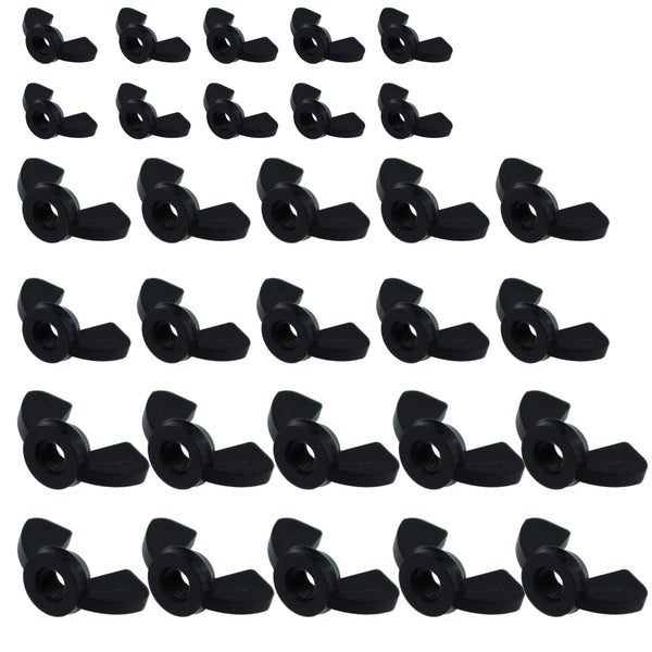 30 PCS Nylon Butterfly Screws M5/6/8 - Galvanized Carbon Steel Hand Twist Wing Style Knobs, Fasteners Hardware