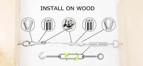 1/16 50M/165FT (50M, 165FT, 80) Wire Rope Kit,String Light Hanging Kit , Outdoor Light Guide Wire, Vinyl Coated