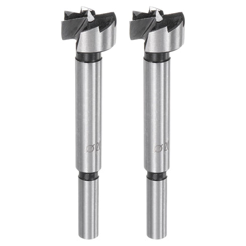 2pcs Forstner Drill Bit 25/32"(20mm) High-Speed Steel Multi-Tooth Bit with Round Shank for Woodworking Hinge Cutter