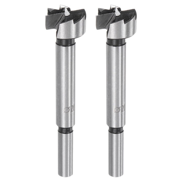 2pcs Forstner Drill Bit 25/32"(20mm) High-Speed Steel Multi-Tooth Bit with Round Shank for Woodworking Hinge Cutter