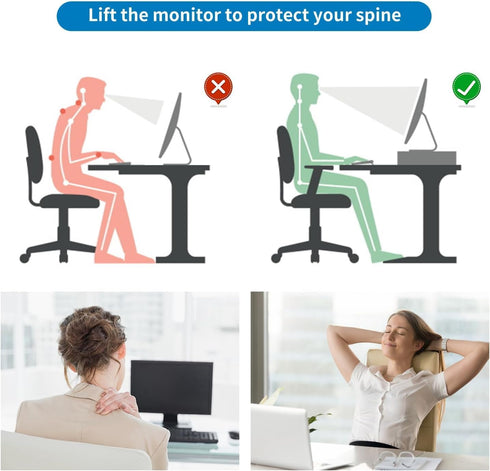 gianotter Computer Monitor Stand Riser, Desk Organizers and Accessories with Drawer, Office Desk Accessories