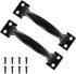 2 PCS Black Gate Handle Pulls, 4" Pulls with Screws for Outdoor, Drawer & Garage Applications