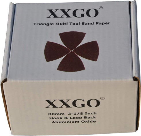 Triangular Oscillating Multi Tool Sanding Pads, 3-1/8 Inch, Assorted Grit 60/80/100/120/240, Pack of 55 Pcs