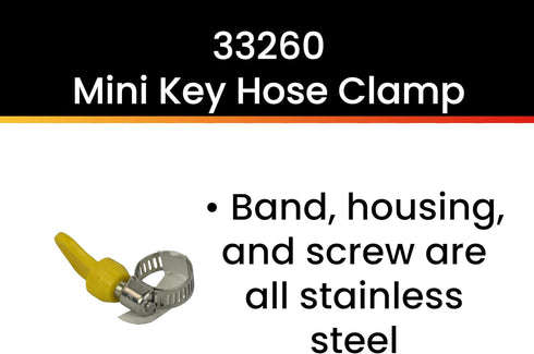SAE Size 4 Range Mini Key All Stainless Hose Clamp - Pro Tie 33260, 4-Pack