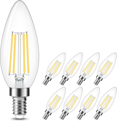 Cotanic Dimmable E12 LED Candelabra Bulb, 4000K Daylight, 60W Equivalent, 600LM, Vintage B11 LED Candle Shape, 8 Pack