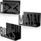 Desktop Mail Letter Holder, 3 Pieces Black Bills Organizer, Modern Cutout Envelope Design for Home Office