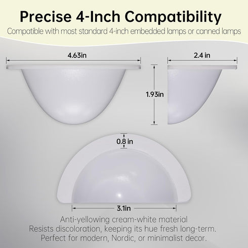 Generic 2 Pack 40% AURAELOS Recessed Light Cover, Can Light Covers Translucent Half Shade Stick-On with Super Strong
