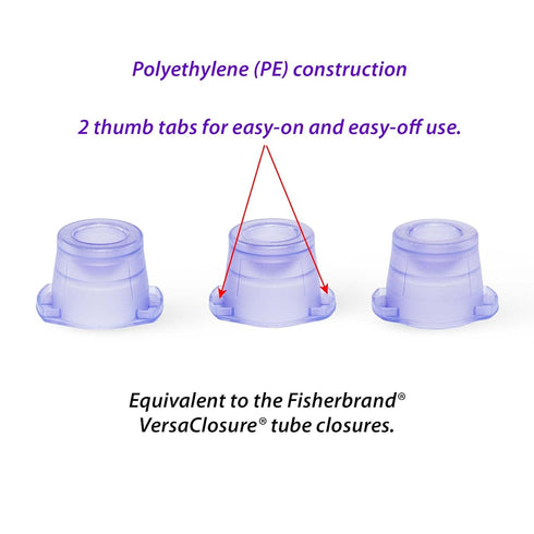 Globe Scientific 118115L Polyethylene Universal Snap Cap for 12mm, 13mm, 16mm Test Tubes, Lavender, Pack of 1000