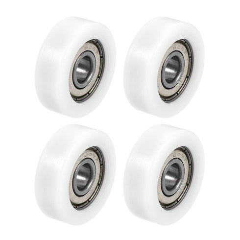 uxcell 608ZZ Ball Bearing Guide Pulley Roller Round Wheel, 8x30x10mm, Double Metal Shielded, 4pcs