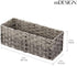 Counter 3 mDesign Rustic Farmhouse Woven Toilet Paper Holder Basket - Small Storage Organizer Tank Topper for Bathroom