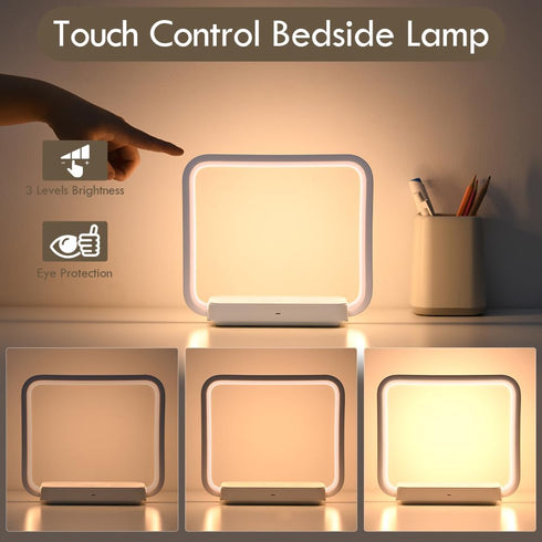 SMARTERIOR 10W 3-Level 180 Besides Lamp with Wireless Charging, Table Lamp Touch Control with Fast Charger, Nightstand