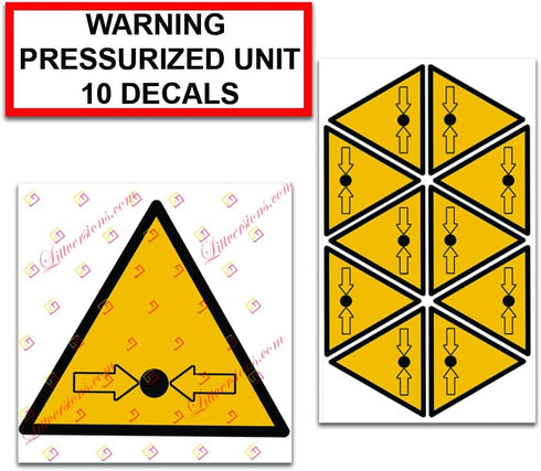 10 Pack Warning Pressurized Unit Universal OSHA Compliant Air Compressor Notice Caution