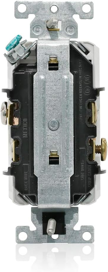 Leviton 8300-OIG 20-Amp, 125V, Narrow Body Duplex Receptacle, Straight Blade, Hospital Grade, Isolated Ground, Orange