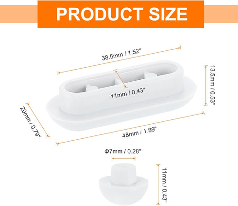 4Set uxcell Toilet Seat Buffer, Anti-Slip Plastic Toilet Seat Bumper Kit, Universal Buffer Toilet Lid Rubber Bumpers