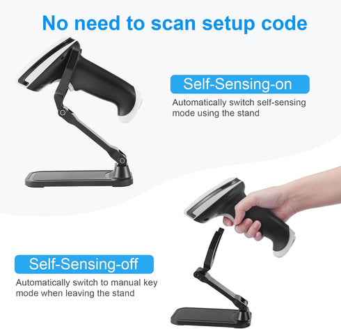 JRHC 1D 2D 3-1 2.4G &PDF417 Barcode Scanner, Handheld Barcode Reader Bluetooth Wireless QR Code Scanner Bar Code