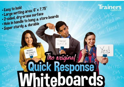 Sets, (1 Trainers Warehouse Quick Response Boards, Great for Ice Breakers, Casting Votes, Classrooms, and More, Durable