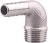 DERNORD 1/2" Hose Barb x 1/2" Male NPT Stainless Steel 90 Degree Elbow Pipe Fitting