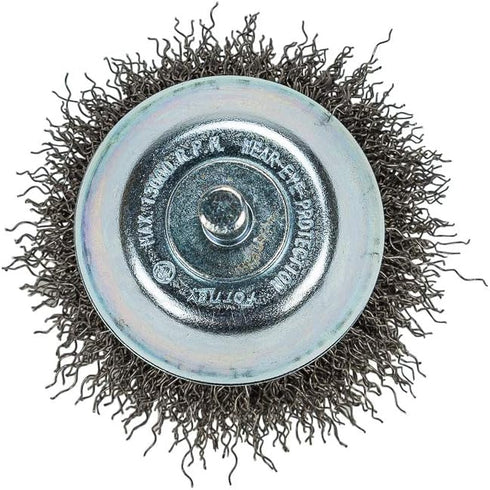Forney 60005 Cup Brush, Coarse Crimped Wire, 2 1/2-Inch with 1/4-Inch Shank
