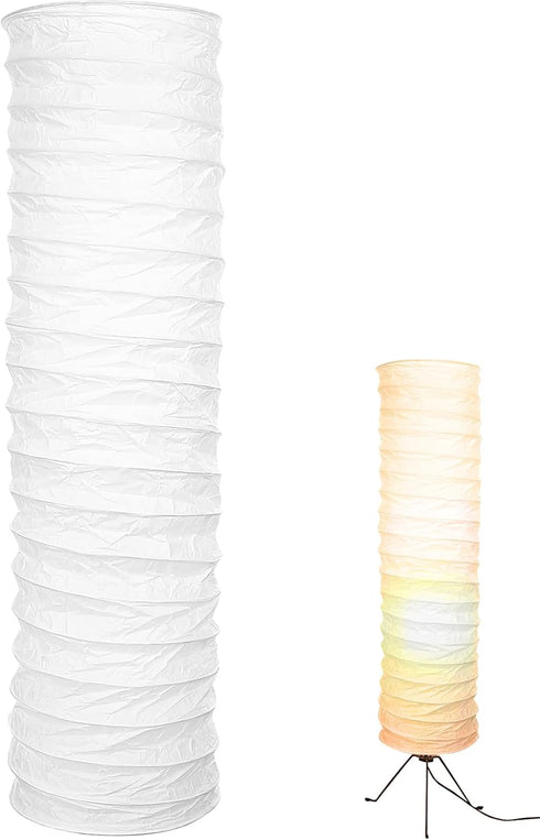 Gatuida Nordic Style Paper Floor Lamp Shade, Tall Lamp Shade Replacement, White,
