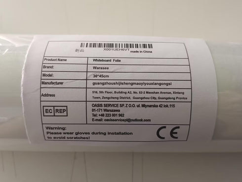 Magnetic Dry Erase Whiteboard Paper, 12" x 18" Self Adhesive for Wall, Includes Marker and Magnetic Eraser