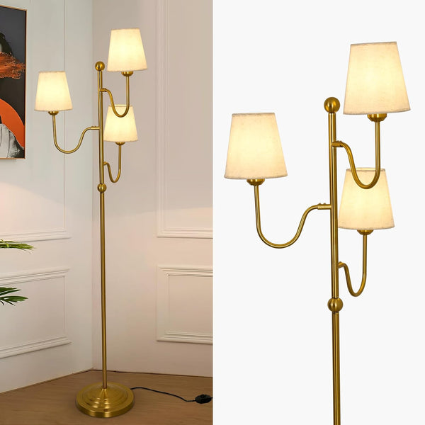 YYJLX Modern Floor Lamp with Dimmable Switch 3 Light Tree Standing Tall