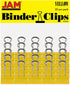 JAM PAPER Small Colorful Binder Clips, 3/4 Inch (19 mm), Yellow, 25/Pack
