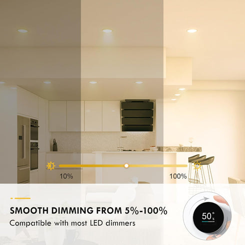 GU10 LED Light Bulbs, 3000K Warm White MR16 Dimmable GU10 Bulb Replacement for Recessed Track Lighting, 5W 500LM LED Bulbs 40 Spotlight for Kitchen, Range Hood, Living Room, Bedroom, 6 Pack by WOWLUMEN