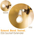 JACKYLED E26 to E26 Light Socket Extender 3.9 /10CM Extension, E26 E27 Medium Base Bulb Converter, Max 60W 360 Degree Adjustable Extension Adapter, 3-Pack