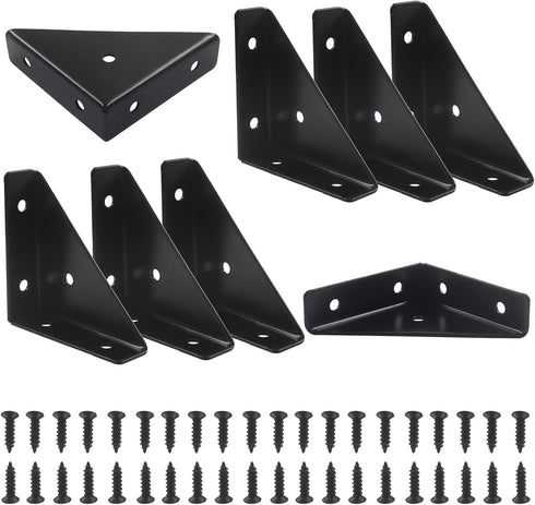 BokWin 8 Pack 66mm 66mm 90 Metal Triangle Corner Shelf BracketsCorner Brace Brackets x Angle Braces for Tables
