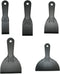 Plastic Putty Knife Set, 5 Pcs Flexible Paint Scrapers Tool, Black Filling Knife Set for Patching, Spackling, Wallpaper