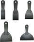 Plastic Putty Knife Set, 5 Pcs Flexible Paint Scrapers Tool, Black Filling Knife Set for Patching, Spackling, Wallpaper