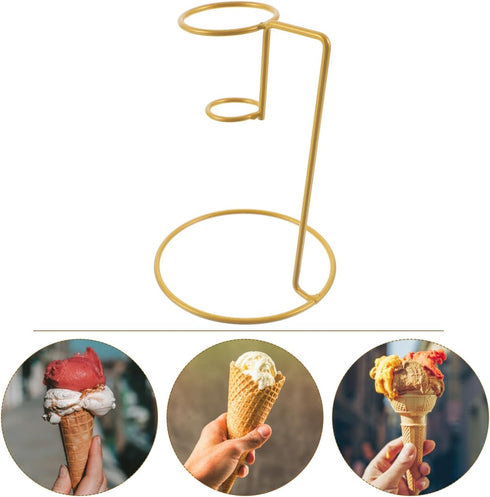 6.05 4.05 Inch, MAGICLULU Ice Cream Cone Holder Stand, Metal Single Waffle Rack for Sushi Hand Rolls, Iron Dessert