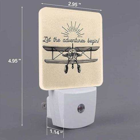Chrobak LED Night Light,Vintage Retro Airplane LED Night Light Plug into Wall with Dusk to Dawn Light Sensor White