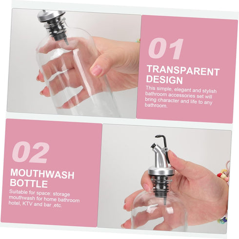 Set SHOWERORO Glass Mouthwash Dispenser Cup Bathroom Essentials Boys and Girls Mouthwash Compatible Reusable Glass Cup