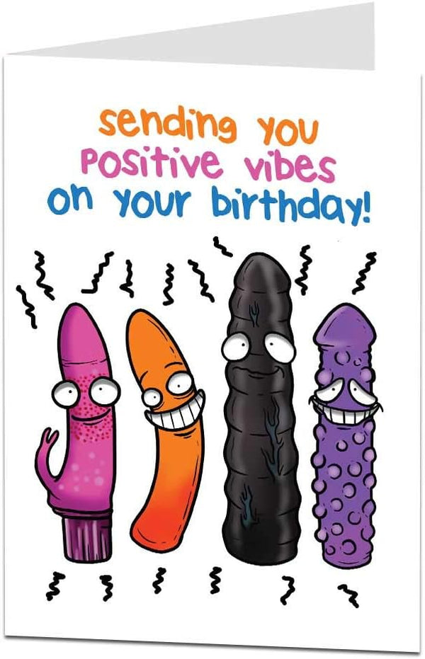 LimaLima Funny Birthday Card for Women, Sending You Positive Vibes