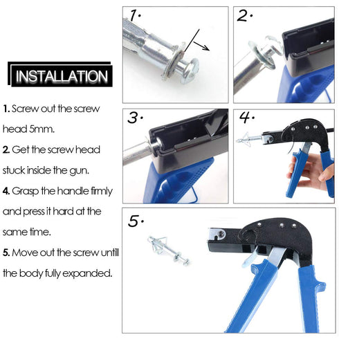Glarks 30Pcs Heavy Duty Zinc Plated Steel Molly Bolt Hollow Drive Wall Anchor Screws Set - 4x32MM for Drywall, Plaster,