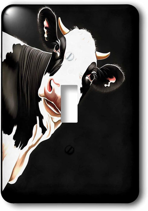 3dRose Black And White Dairy Cow Painting single toggle switch
