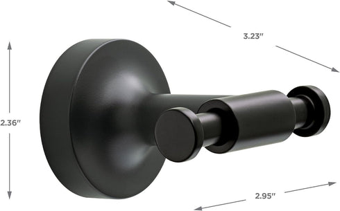 Franklin Brass VOI35-MB Voisin Double Towel Hook, Bath Hardware Accessory in Matte Black