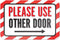 Please Use Other Door Right Arrow Metal Sign, 9" x 6"